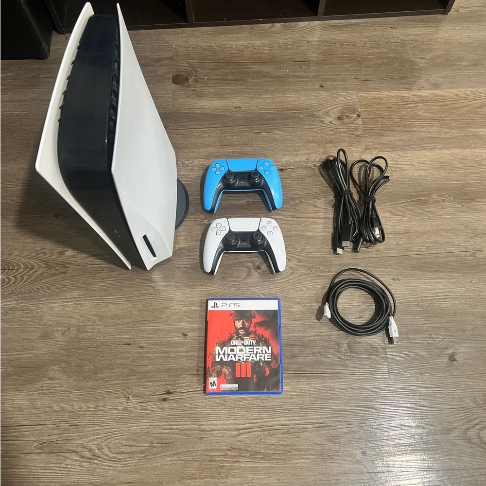 PS5 Two Controllers and MW3